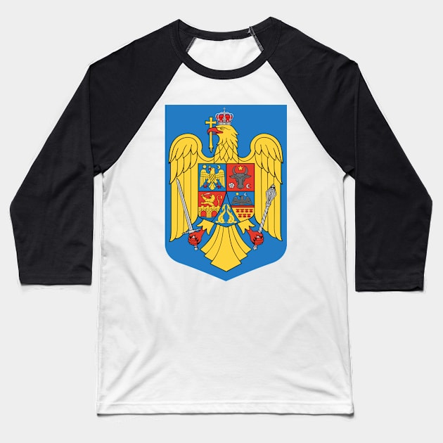 Romania Baseball T-Shirt by Wickedcartoons